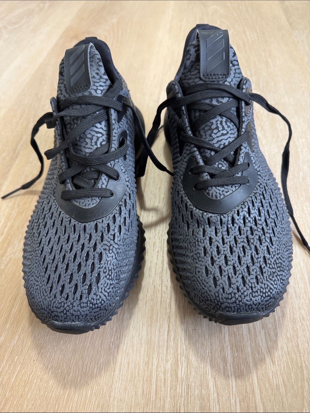adidas Men's Breathable Knit Running Shoes in Black